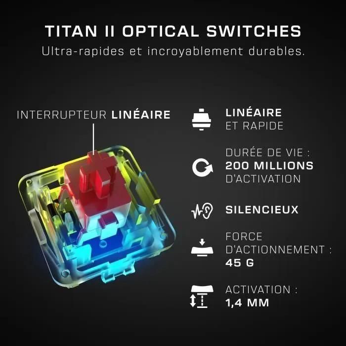 Clavier gaming PC optique et mcanique - TURTLE BEACH - Vulcan II Max - Noi... - 5