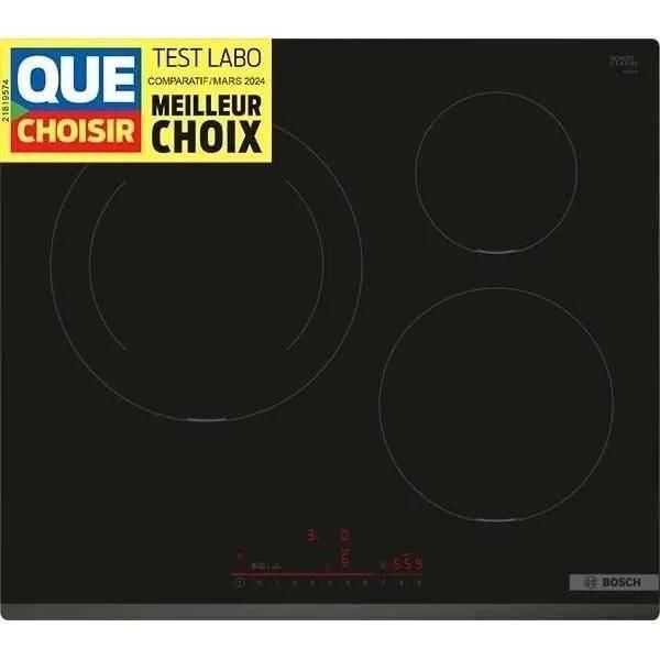 Plaque induction BOSCH PIJ631HB1E 60 cm 3 foyers biseau avant