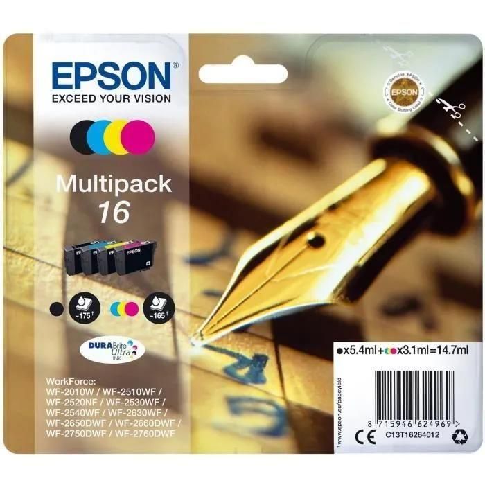 Epson 16 Multipack (Stylo � plume) - Pack de 4 cartouche d'encre Noir, Cyan... - 3