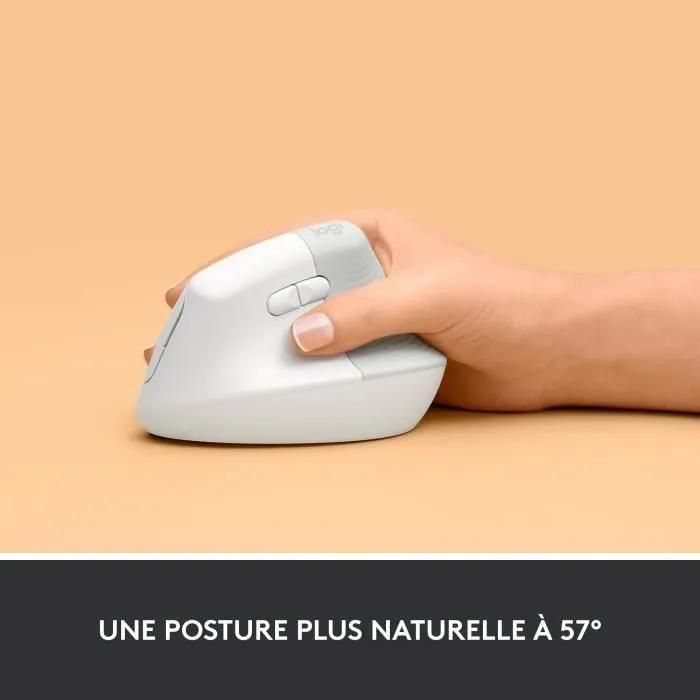 Logitech Lift - Souris ergonomique verticale sans fil Bluetooth - blanc cas... - 3