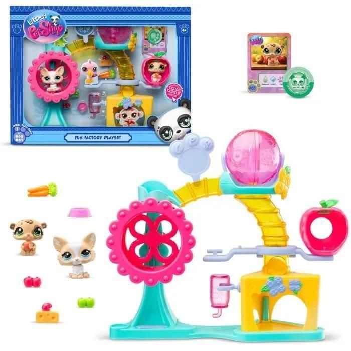 Bandai - Littlest Pet Shop - Coffret Fun Factory - Ensemble De Jeu Avec 2 A...