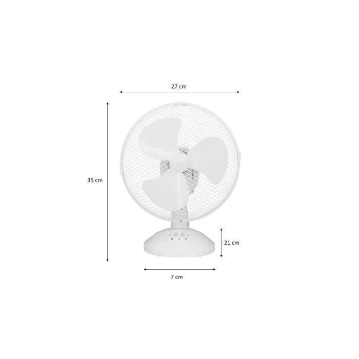 Ventilateur de table OCEANIC - 30W - Diametre 23 cm - 2 vitesses - Oscillan... - 5