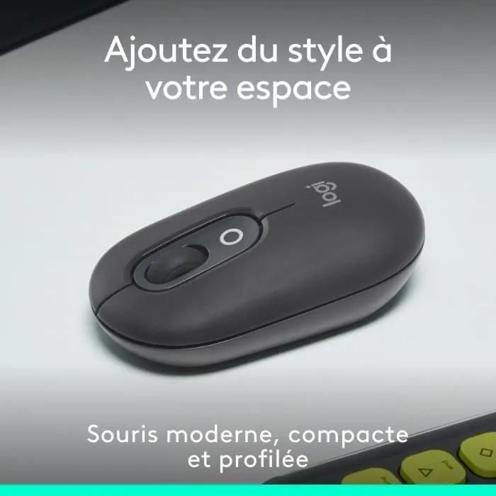 Souris sans fil Logitech Pop Mouse Graphite - 2