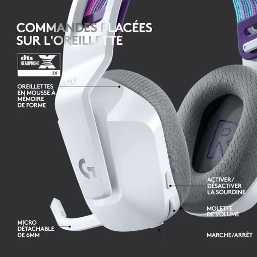 Logitech G G733 LIGHTSPEED Wireless RGB Gaming Headset - Micro-casque - cir... - 6