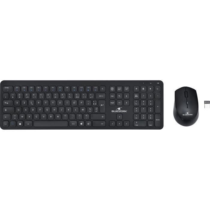 BLUESTORK Silent Office Pack - Ensemble clavier et souris - sans fil - 2.4 ...