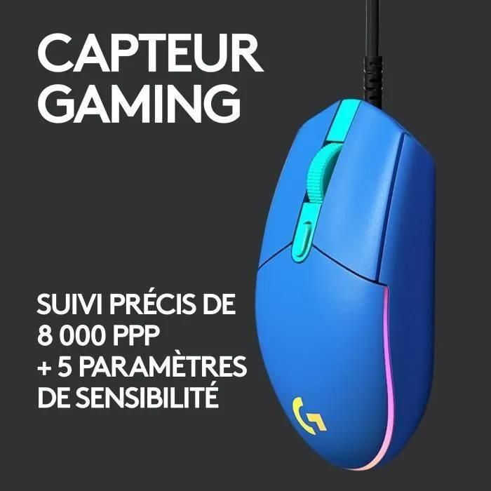 Souris de jeu Logitech G203 LIGHTSYNC - Souris - optique - 6 boutons - fila... - 3