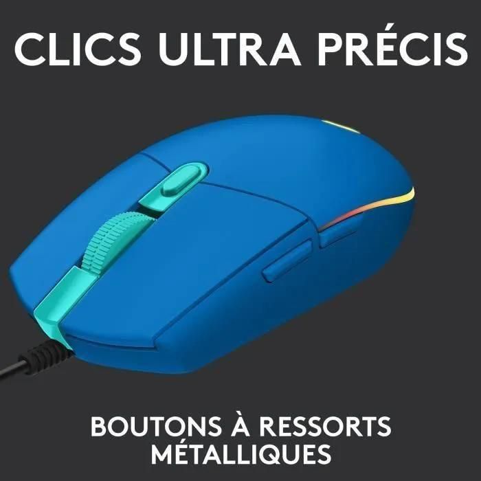 Souris de jeu Logitech G203 LIGHTSYNC - Souris - optique - 6 boutons - fila... - 5