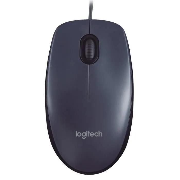Logitech M90 - Souris - droitiers et gauchers - optique - filaire - USB - 2