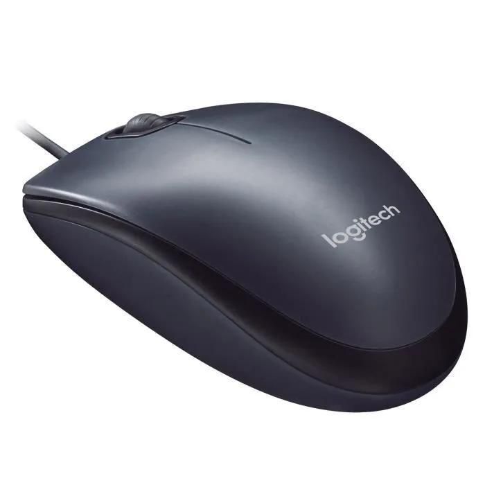 Logitech M90 - Souris - droitiers et gauchers - optique - filaire - USB - 5