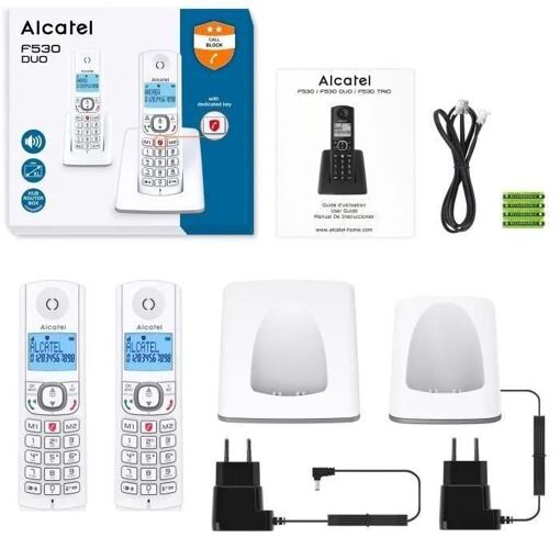 Alcatel Classic F530 Duo - T�l�phone sans fil avec ID d'appelant - DECT - b... - 3
