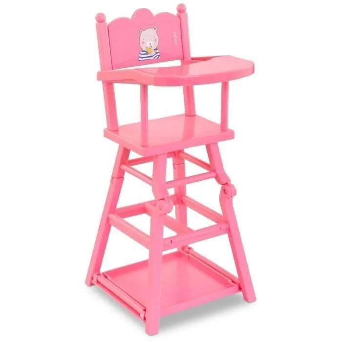 Mes Accessoires Poupons Corolle Bb36/42 Chaise Haute Rose