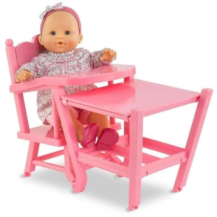 Mes Accessoires Poupons Corolle Bb36/42 Chaise Haute Rose - 3