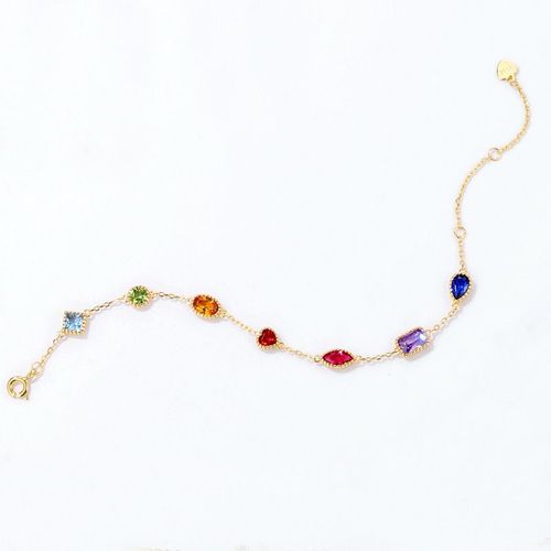 Bracelet En Zircon Coloré De Style Palais Vintage - Bijoux Tendance En Argent Sterling S925