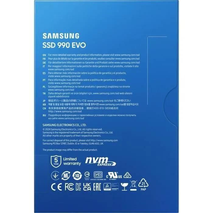 Samsung 990 EVO MZ-V9E2T0BW - SSD - chiffr - 2 To - interne - M.2 2280 - P... - 6