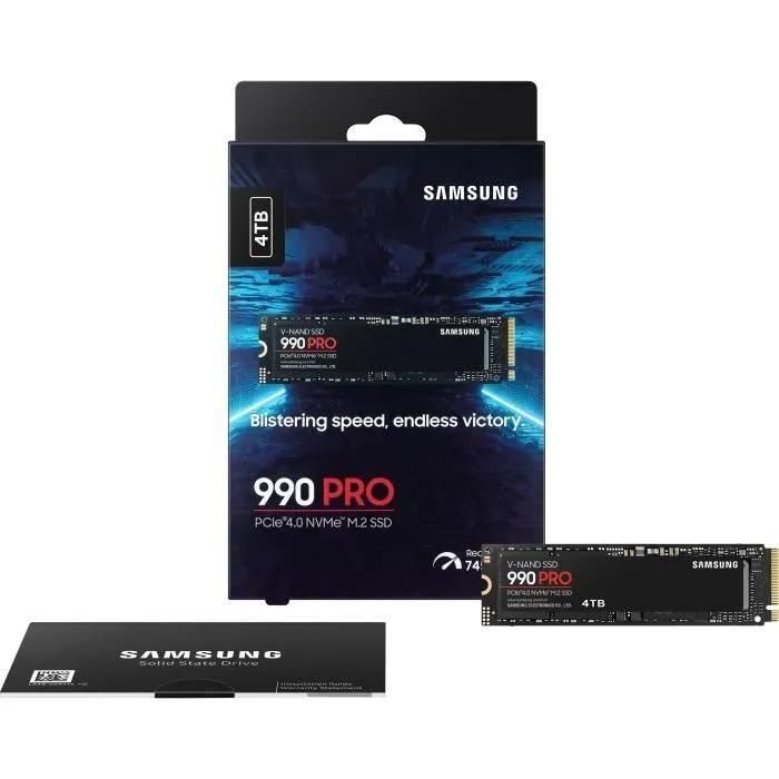 Samsung 990 PRO MZ-V9P4T0BW - SSD - chiffr - 4 To - interne - M.2 2280 - P... - 3