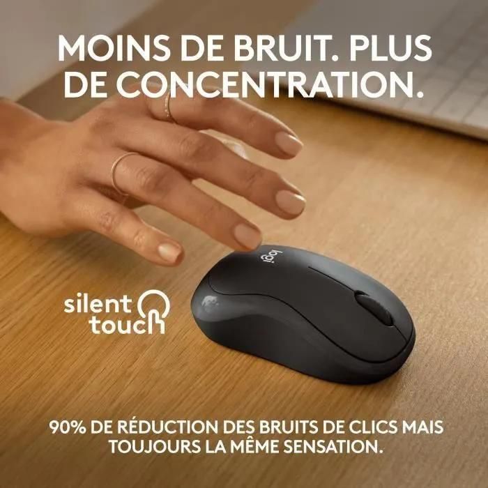 Logitech M240 Silent - Souris - droitiers et gauchers - optique - 3 boutons... - 3