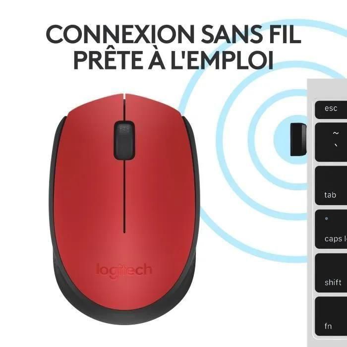 Logitech M171 - Souris - sans fil - 2.4 GHz - r�cepteur sans fil USB - noir... - 6