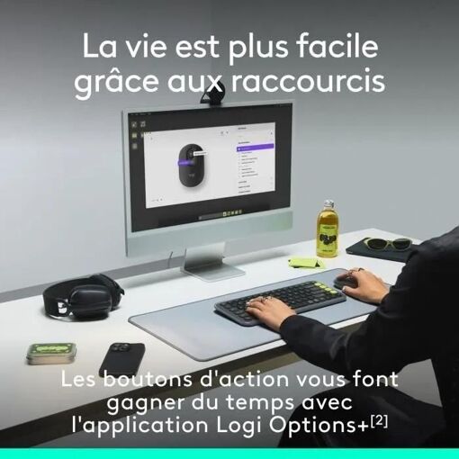Souris - Sans fil - Logitech - Pop Mouse - Lilas - 4