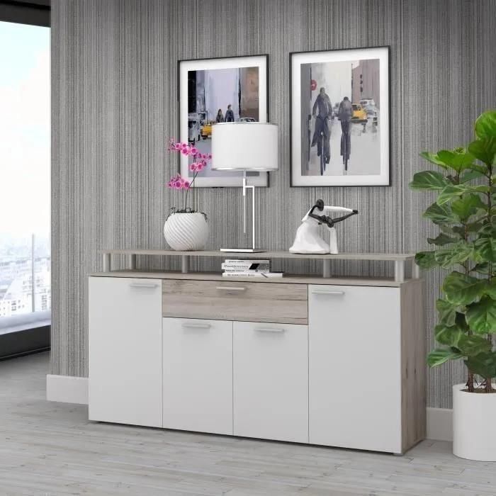GULADA Ensemble meuble t�l� - buffet - table a manger - Contemporain - Blan... - 5