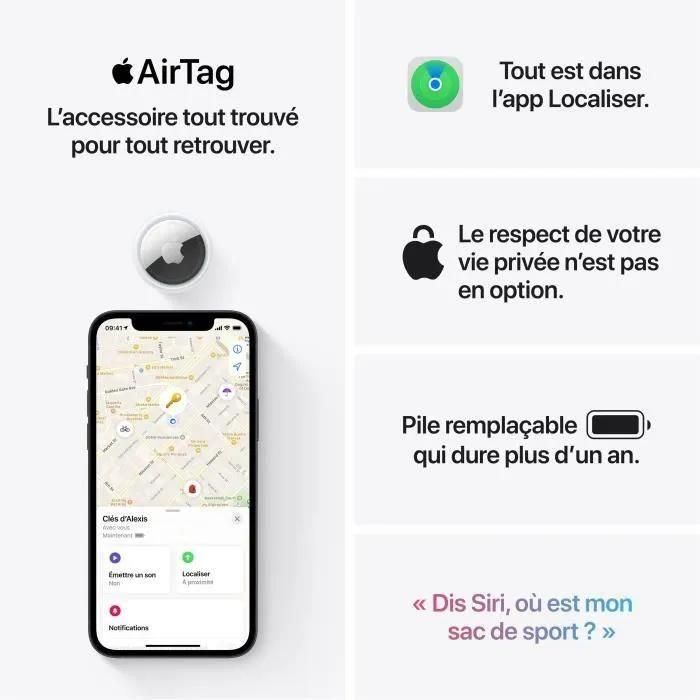 Apple Airtag (Pack De 4) Blanc - Tracker Bluetooth Balise Connect�e Anti-Pe... - 6