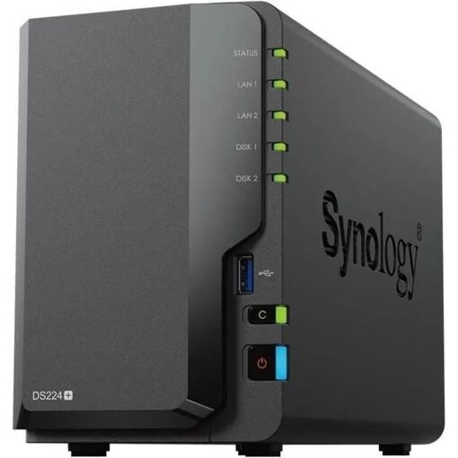 Synology Disk Station DS224+ - Serveur NAS - RAID RAID 0, 1, JBOD - RAM 2 G...