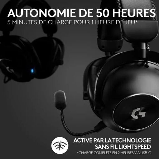 Logitech PRO X - Micro-casque - circum-aural - LIGHTSPEED - sans fil - isol... - 3