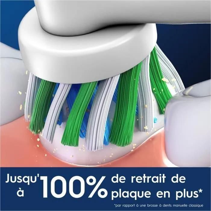 4 Brossettes Pro Cross Action Blanc Pour Brosse  Dents lectriques Oral-B - 4