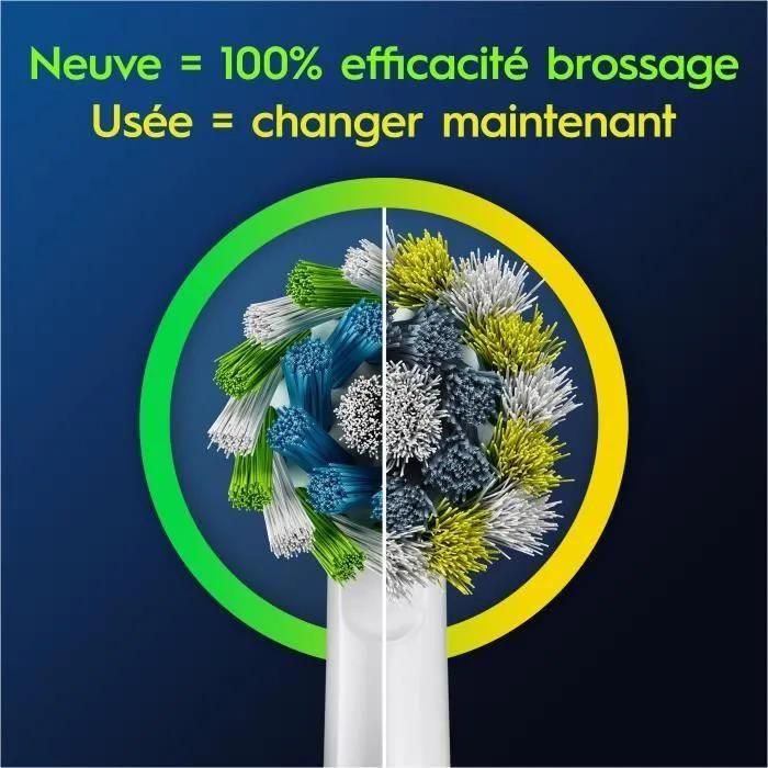 4 Brossettes Pro Cross Action Blanc Pour Brosse  Dents lectriques Oral-B - 6