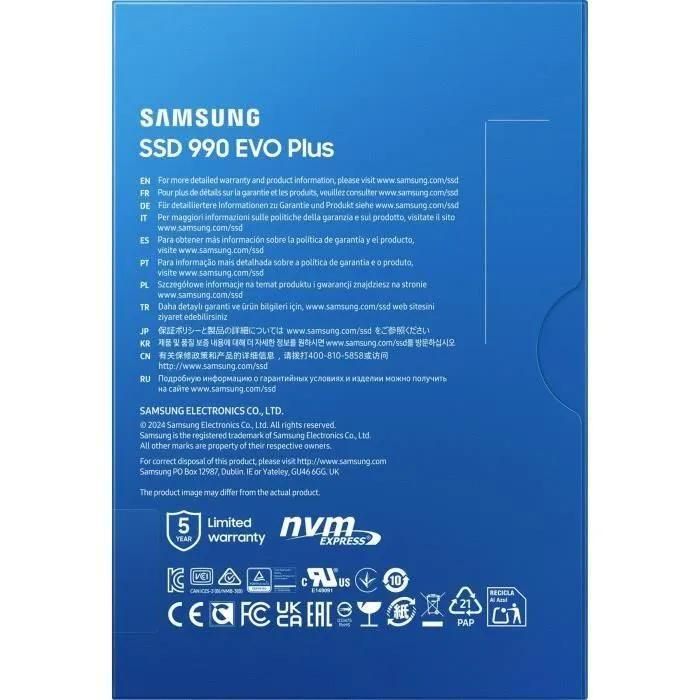 Samsung 990 EVO Plus MZ-V9S2T0 - SSD - chiffr - 2 To - interne - M.2 2280 ... - 6