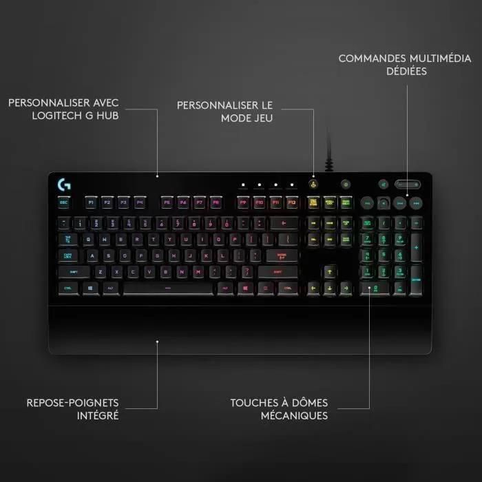 Logitech Prodigy G213 - Clavier gamer r�tro-�clair� USB - AZERTY Fran�ais - 6