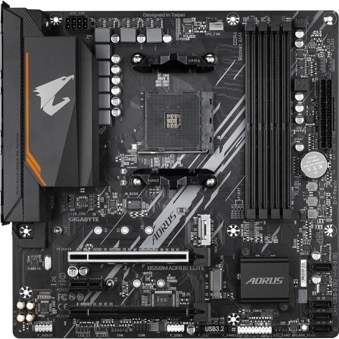Gigabyte B550M AORUS ELITE - 1.0 - carte-m�re - micro ATX - Socket AM4 - AM...