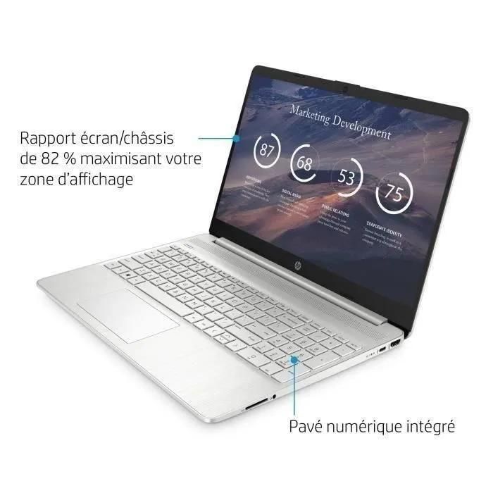 HP Laptop 15s-eq2090nf - Ryzen 7 5700U 16 Go RAM 512 Go SSD Argent AZERTY - 6