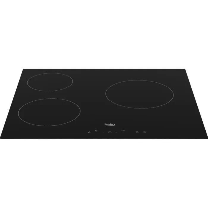 Beko HIC63400 Vitroc�ramique Noir - 3 foyers - 4
