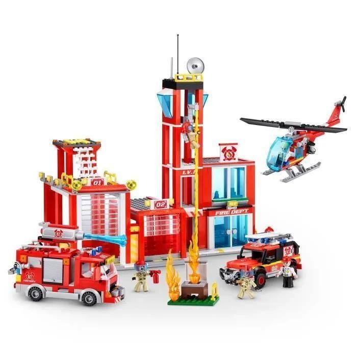 Max Build More Fire Station Large Brick Set (976 Bricks) - 6