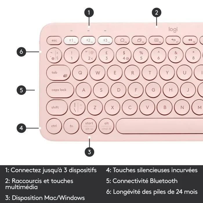 Logitech Clavier Bluetooth multi-appareils K380 - Clavier - sans fil - Blue... - 6