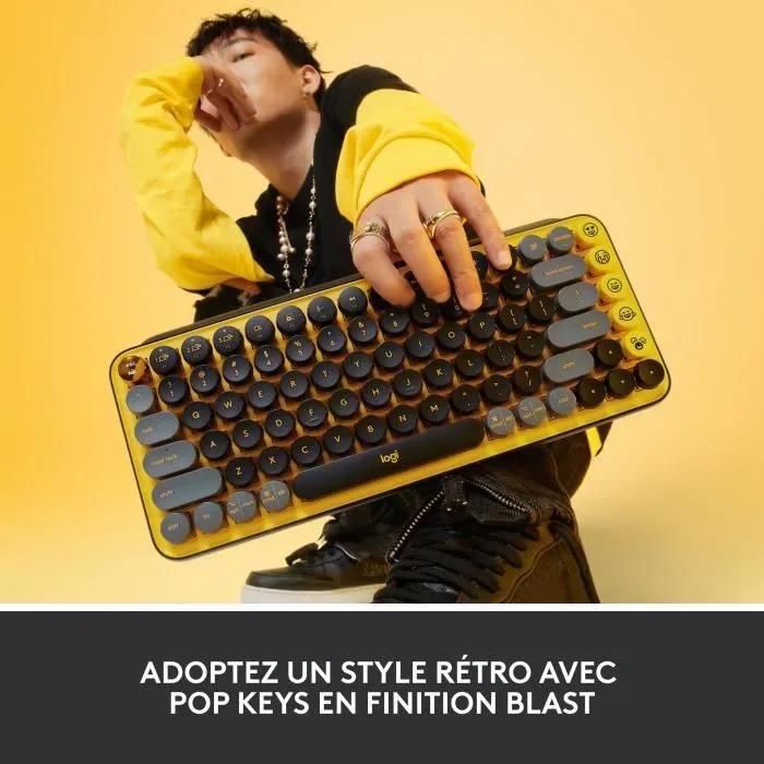 Clavier - Sans fil - Logitech - Pop Keys - M�canique - Touche Emoji - AZERT... - 3