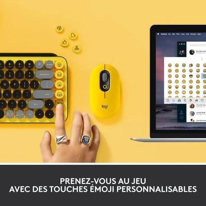 Clavier - Sans fil - Logitech - Pop Keys - M�canique - Touche Emoji - AZERT... - 4