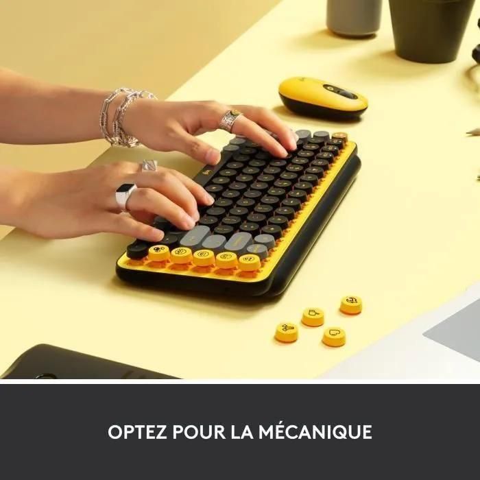 Clavier - Sans fil - Logitech - Pop Keys - M�canique - Touche Emoji - AZERT... - 5