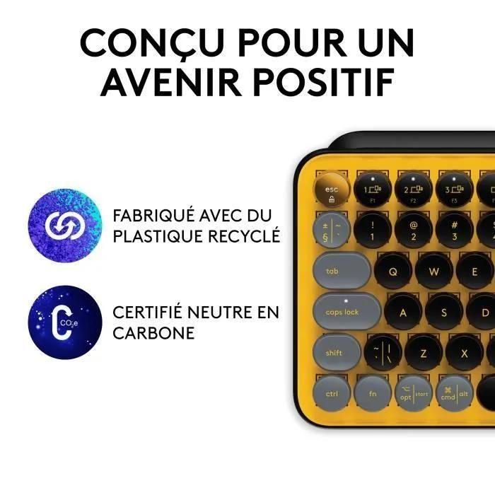 Clavier - Sans fil - Logitech - Pop Keys - M�canique - Touche Emoji - AZERT... - 6
