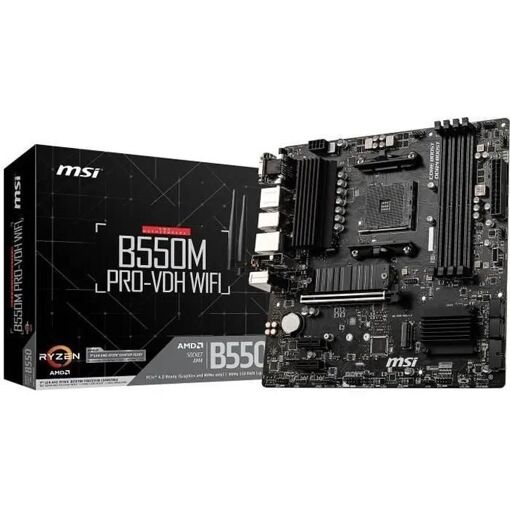 MSI B550M PRO-VDH WIFI - Carte-mère - micro ATX - Socket AM4 - AMD B550 Chi... - 2