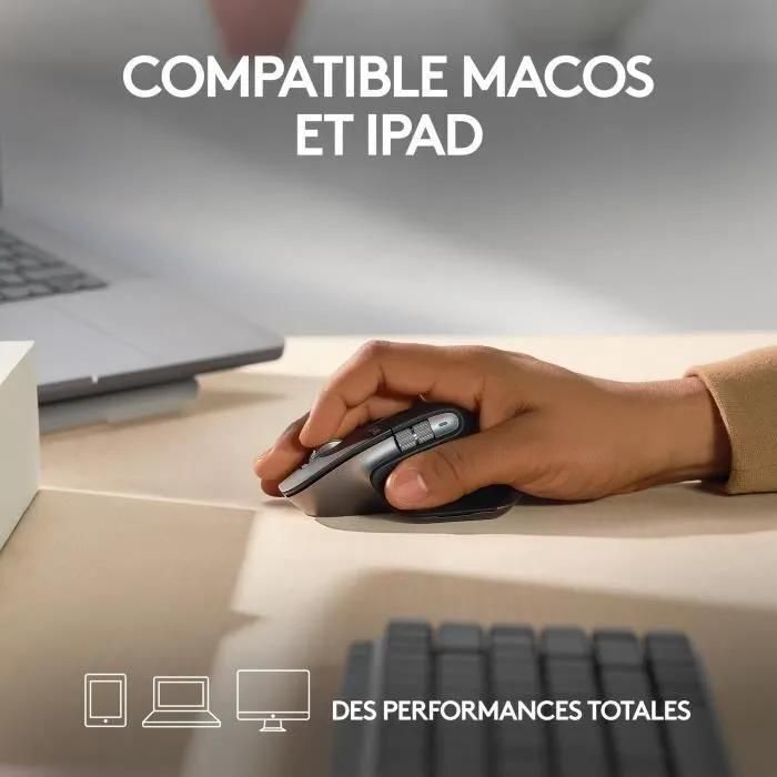 Logitech Master Series MX Master 3S for Mac - Souris - ergonomique - optiqu... - 2