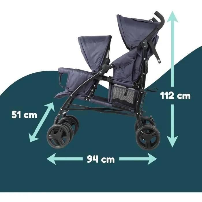 Poussette Canne Double Bambisol - 6-36 Mois Pour Le Siege Avant (Max 15 Kg)... - 4