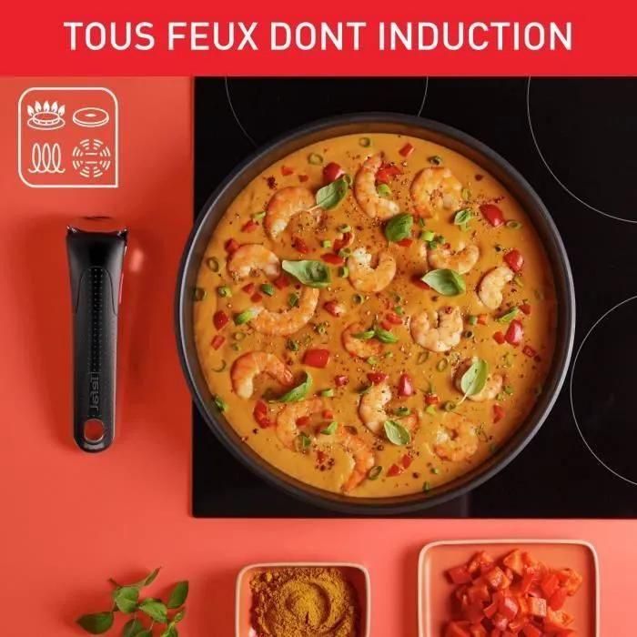 Tefal Ingenio Lot De 4 Pieces, Poeles 22/24/28 Cm + Poigne Amovible, Acier... - 3
