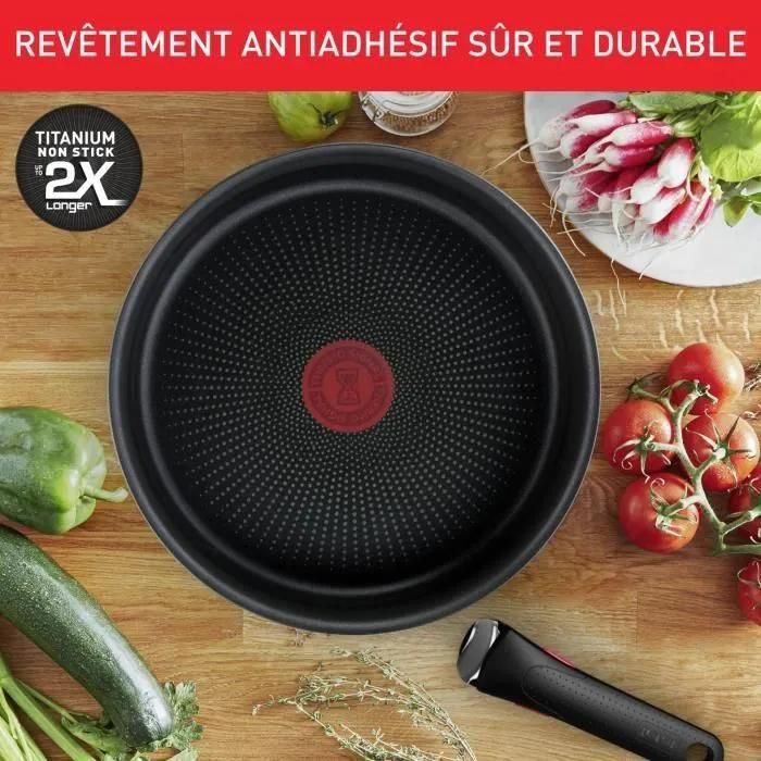Tefal Ingenio Lot De 4 Pieces, Poeles 22/24/28 Cm + Poigne Amovible, Acier... - 4