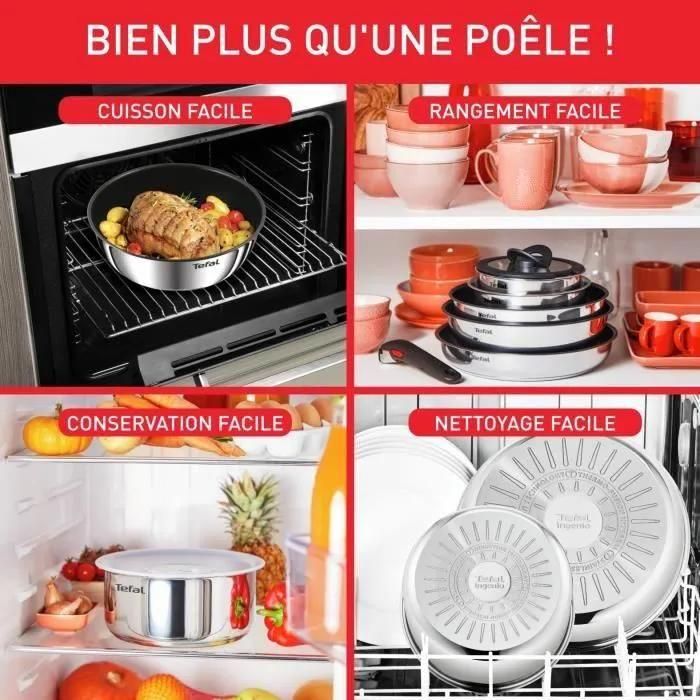 Tefal Ingenio Lot De 4 Pieces, Poeles 22/24/28 Cm + Poigne Amovible, Acier... - 6