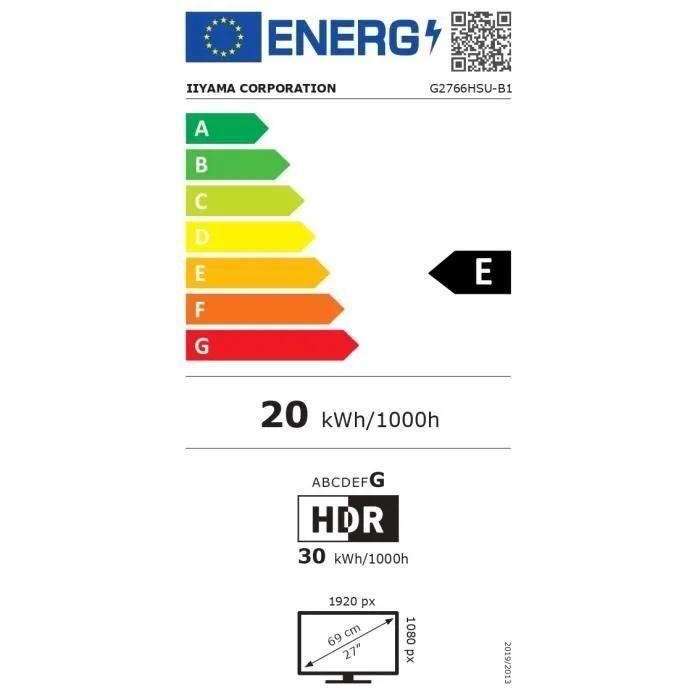 iiyama G-MASTER Red Eagle G2766HSU-B1 - cran LED - incurv - 27' - 1920 x ... - 4