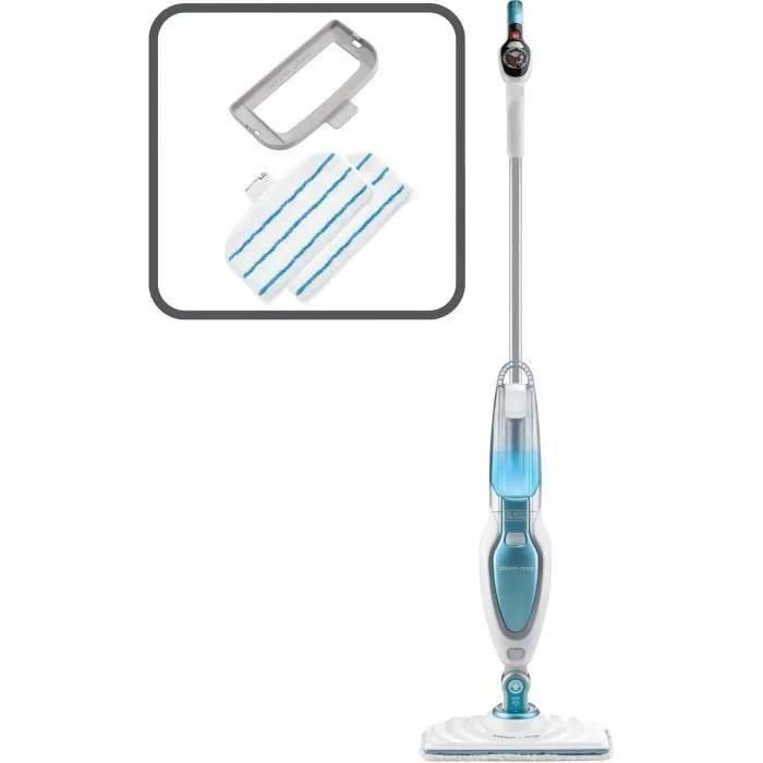 BLACK+DECKER FSM16CD-QS - Nettoyeur � vapeur - balai - blanc/bleu - 4