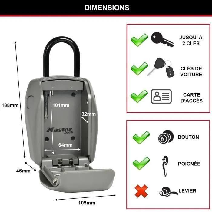 Mini-Coffre � Cl� MASTER LOCK Select Access avec Anse - 6