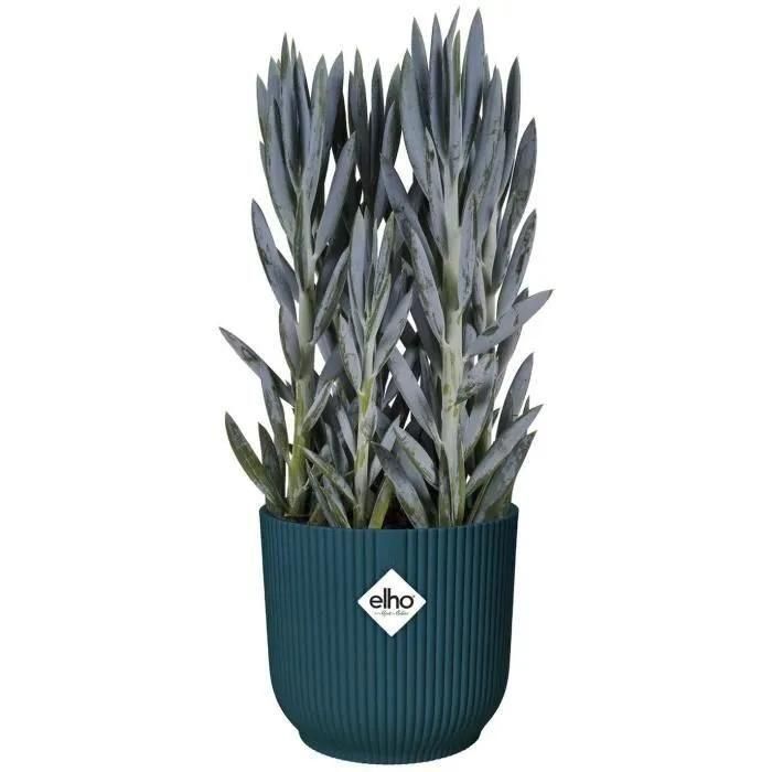 Pot De Fleurs Rond Vibes - Plastique - �25 - Bleu Fonc� - 4