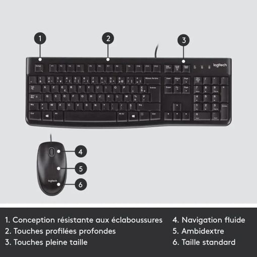 Logitech Desktop MK120 - Ensemble clavier et souris - USB - Fran�ais - 7